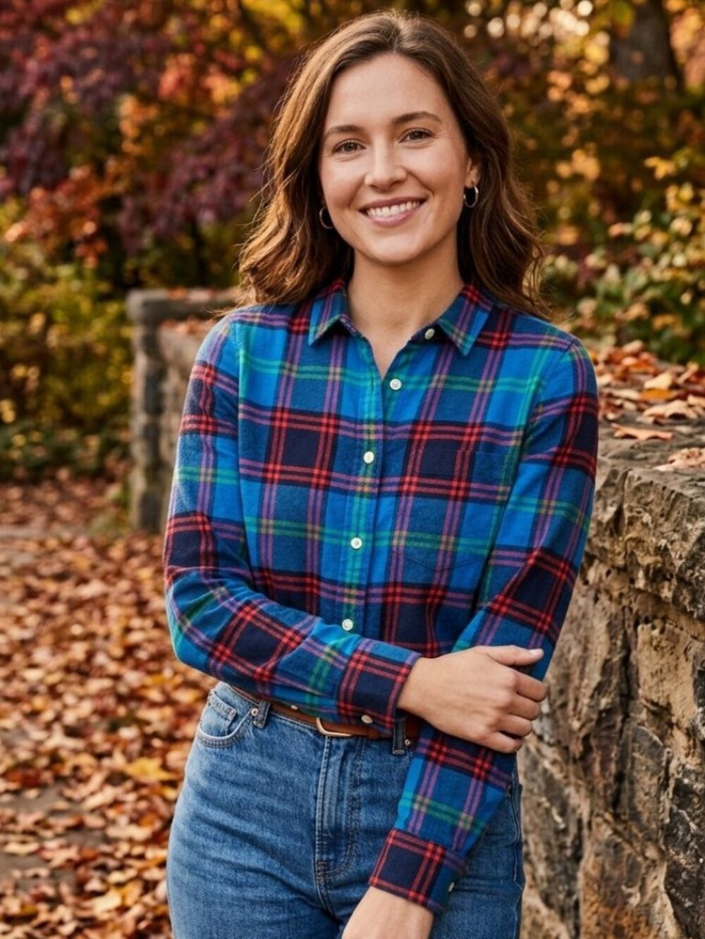 Madewell Blue Red Green Plaid Flannel Button Down Cabincore Casual Shirt 4925